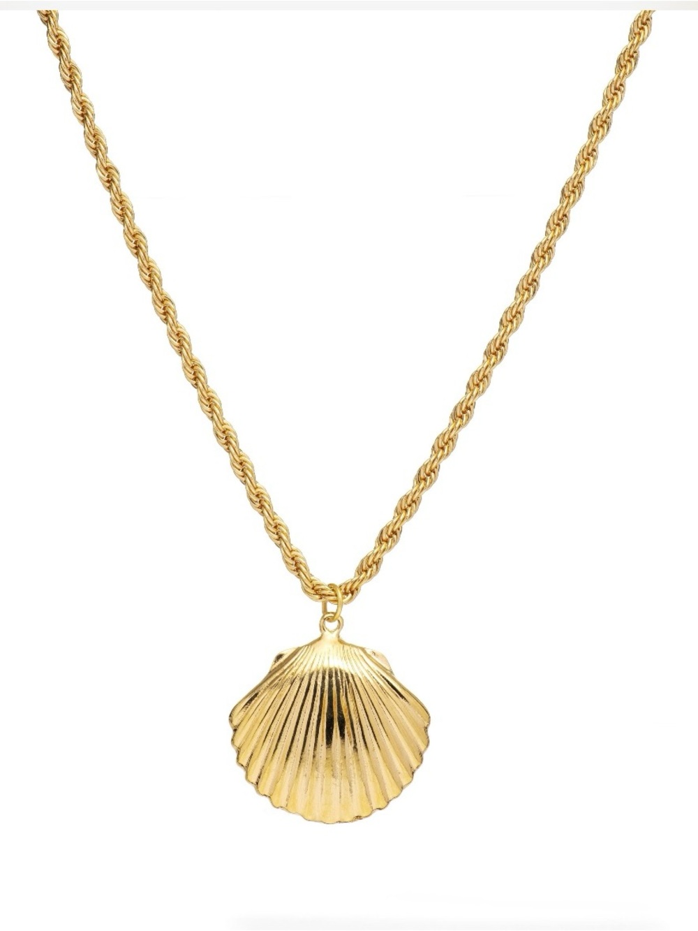 Mayamar Gold Shell Pendant Rope Chain Necklace